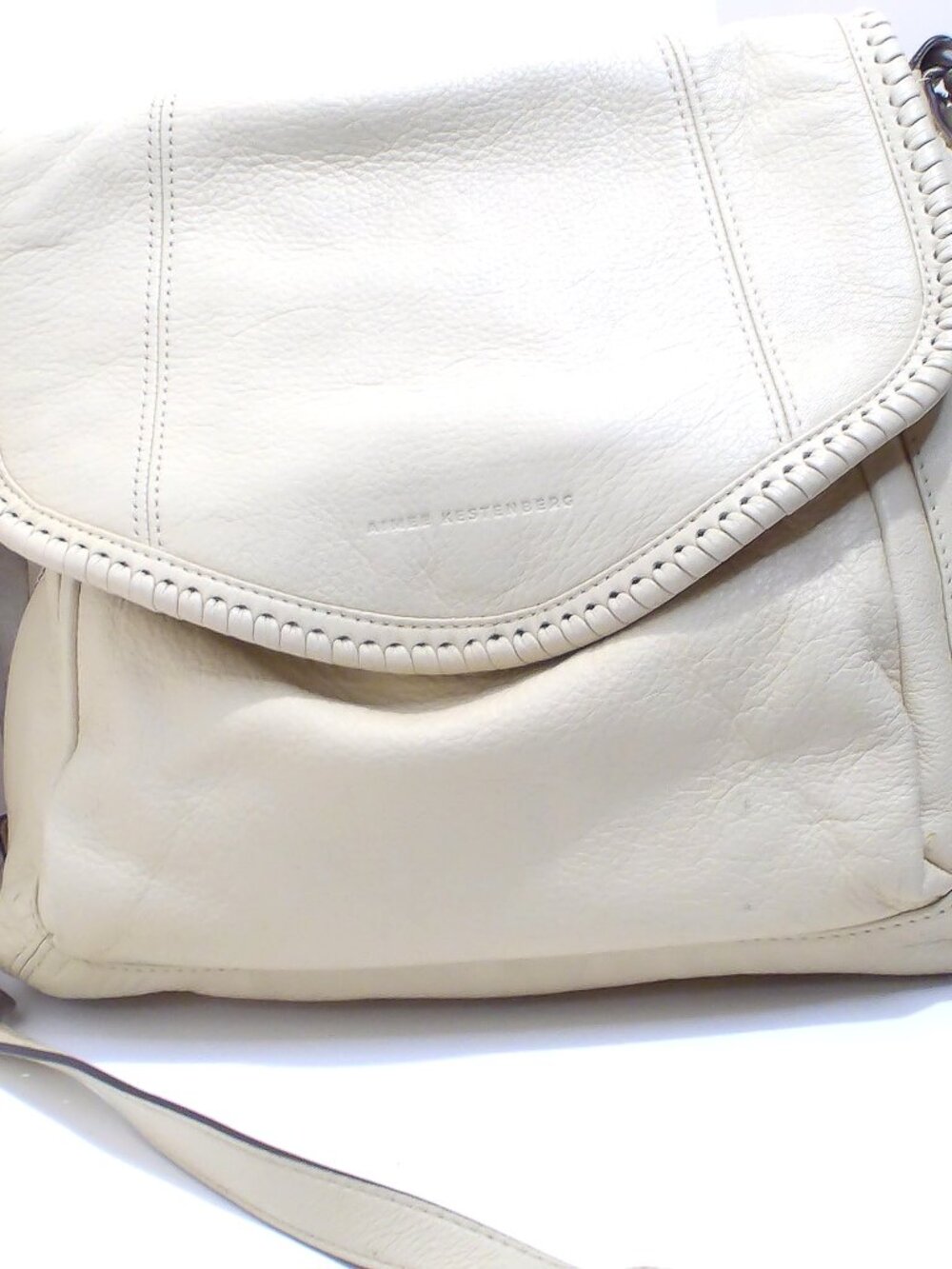Aimee Kestenberg Cream Leather Hobo with Braided Edge